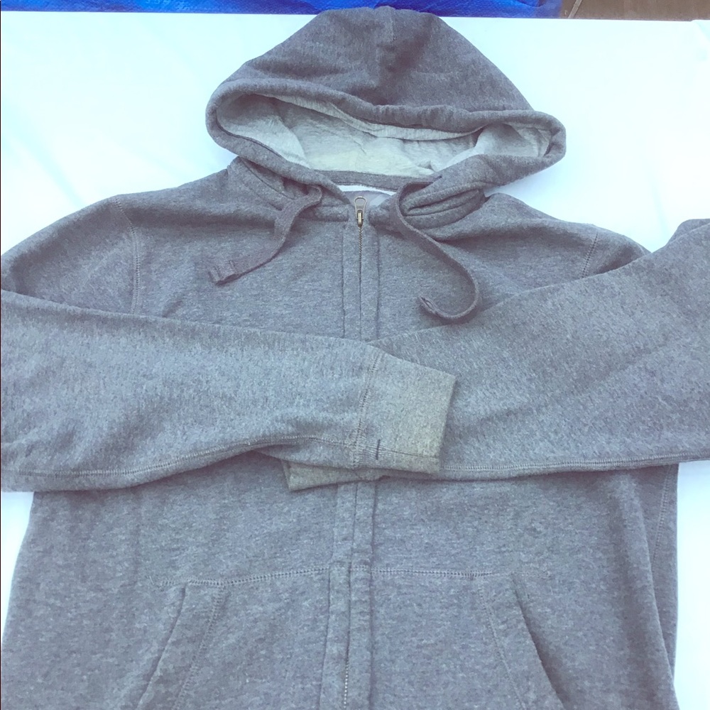 Old Navy Men’s Gray Zipper Jacket with Hoodie- Med